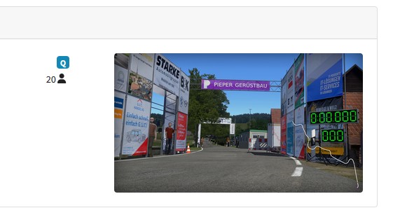 Startaufstellung historischer Rennfahrzeuge im SimRacing